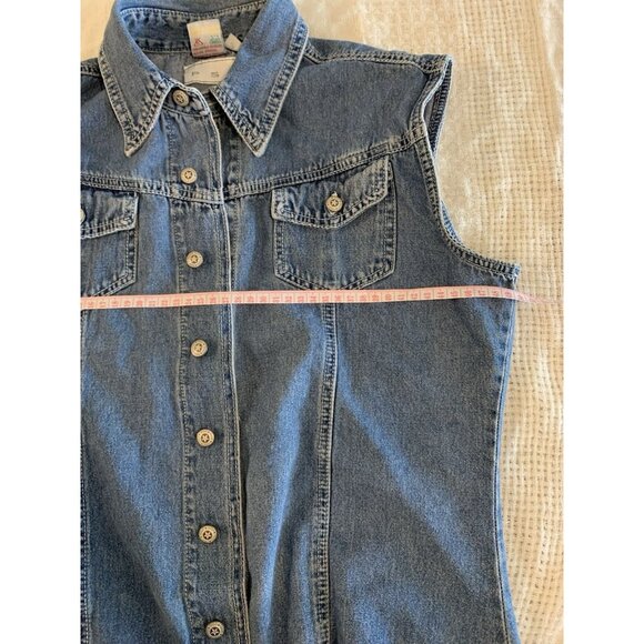 Vintage PSC Denim Vest Western Star Button 100% Cotton Large - Picture 9 of 10